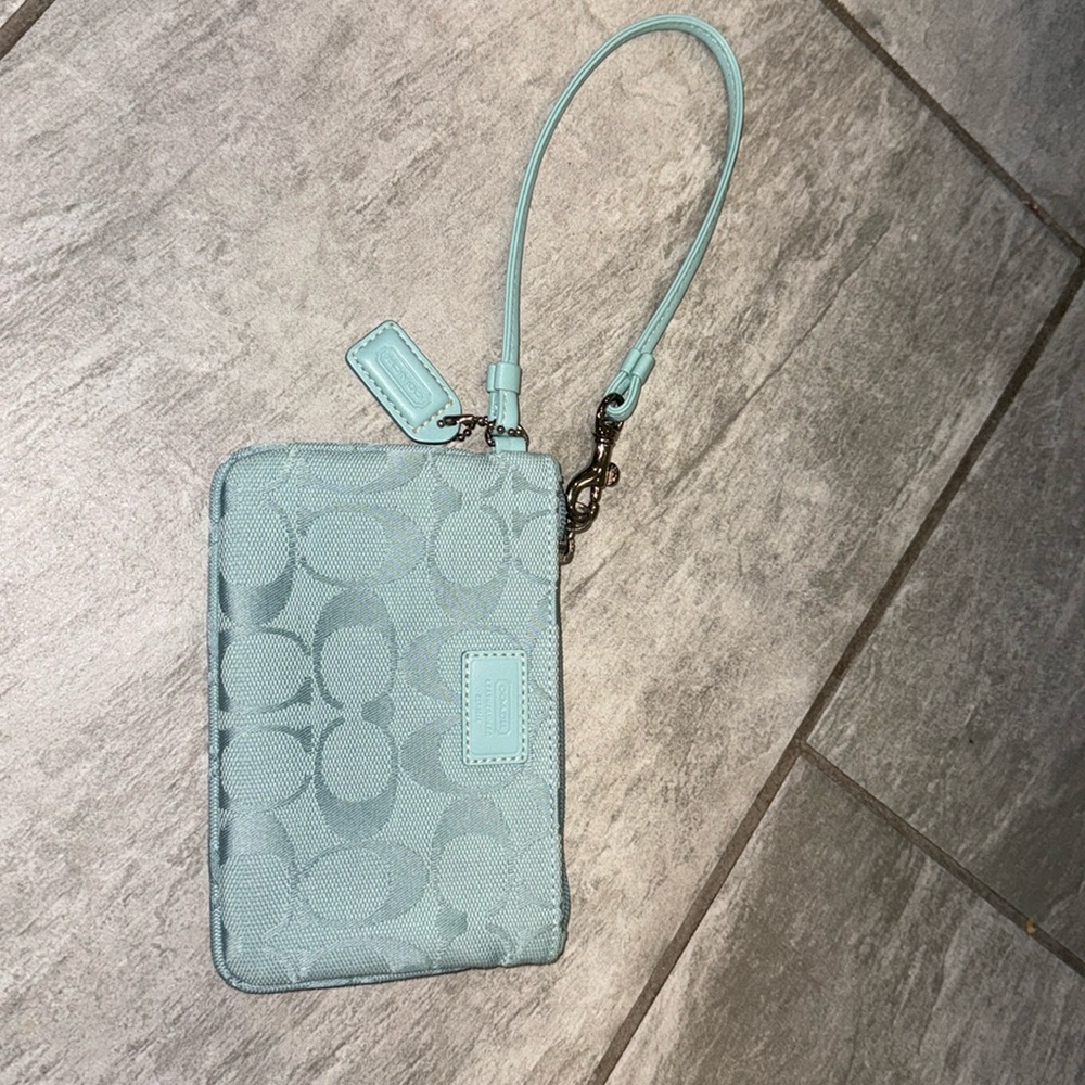 Coach Pale Mint Wristlet- new
